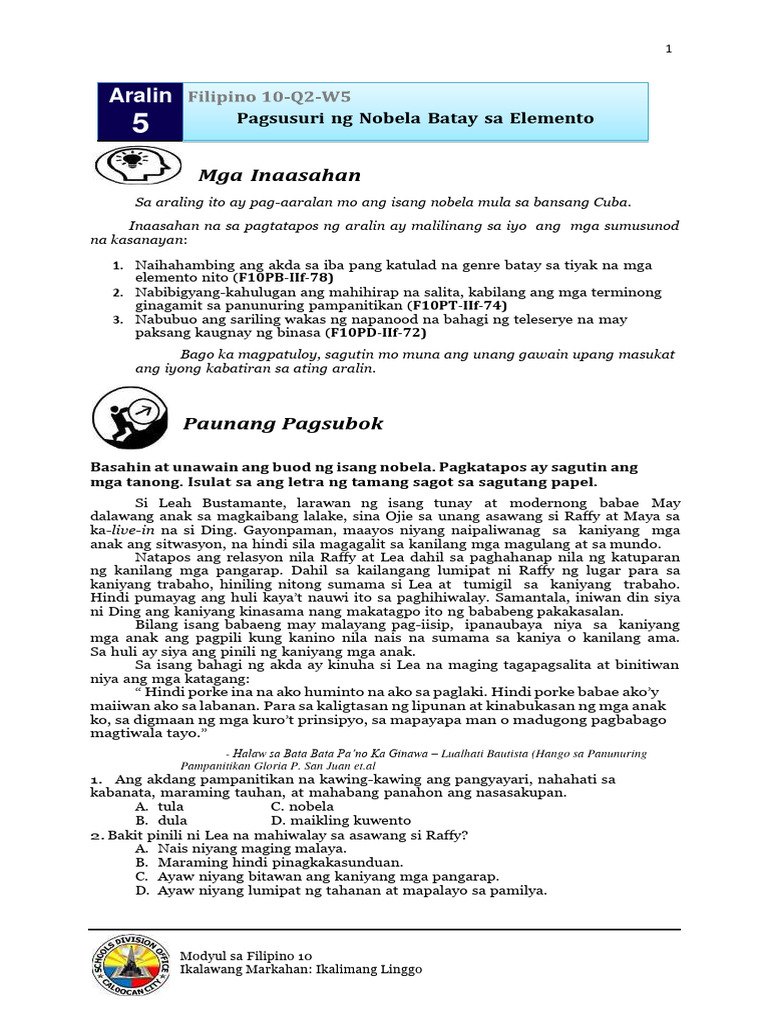 Filipino 10 Q2 Week 5 | PDF