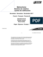 French B Paper 1 SL Markscheme French