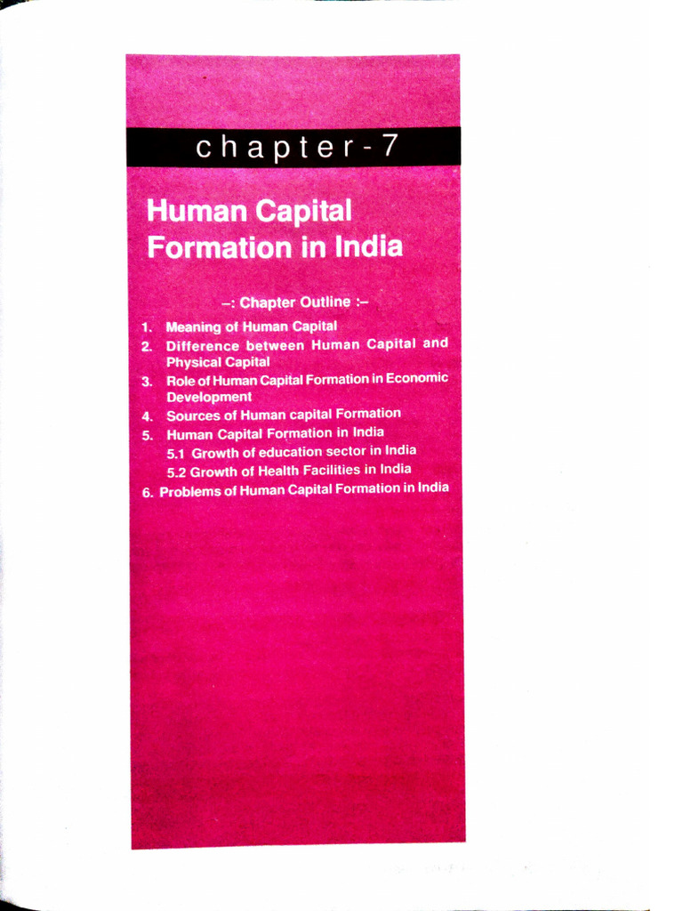 Human Capital Formation in India (Economics) | PDF | Cost Of Living ...