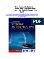 Instant Download Effective Human Relations Interpersonal and Organizational Applications 13th Edition Reece Test Bank PDF Scribd