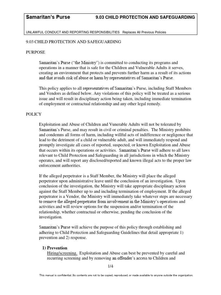 9.03 Child Protection and Safeguarding Policy | PDF
