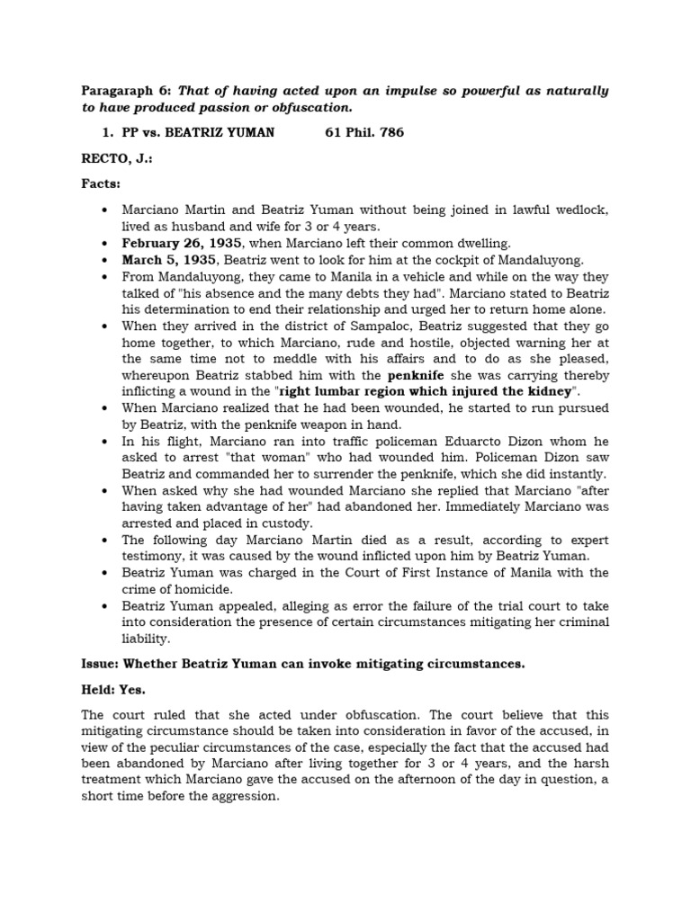 Crim Law Mitigating Circumstances Cases Pdf Theft Prison