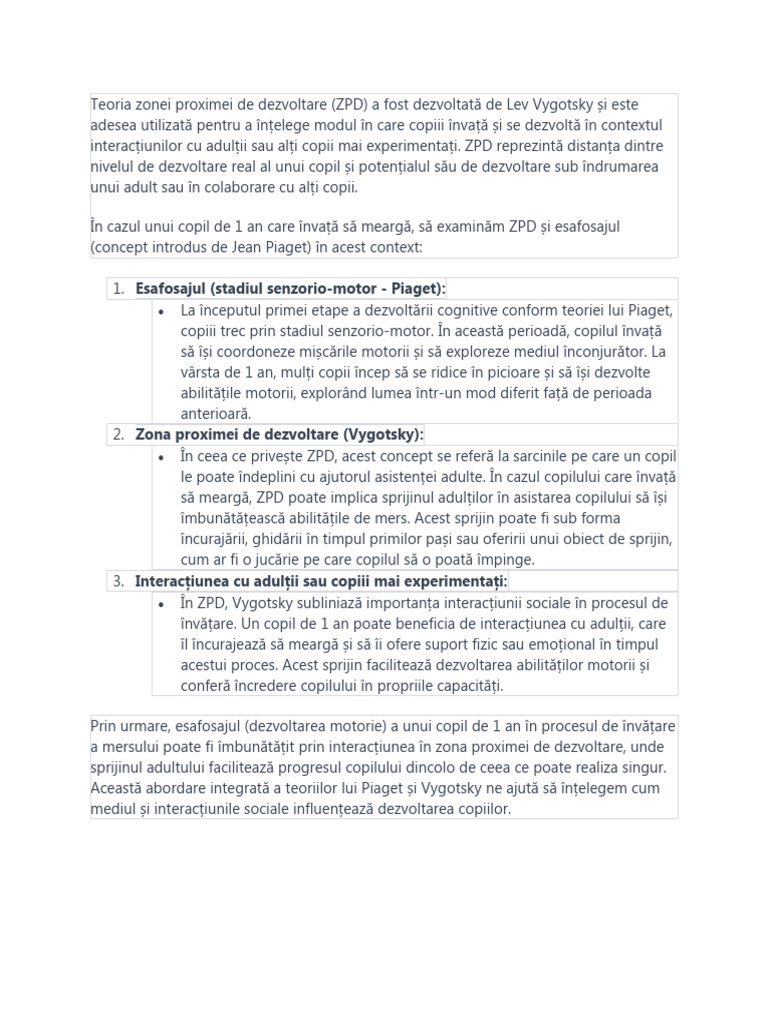 Teoria Zonei Proximei de Dezvoltare | PDF