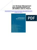 Instant Download Test Bank For Strategic Management Formulation Implementation and Control 12th Edition John A Pearce PDF Scribd