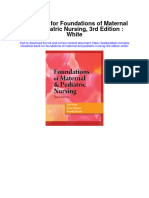 Full Download Test Bank For Foundations of Maternal and Pediatric Nursing 3rd Edition White PDF Free