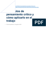 6 Ejemplos de Pensamiento Crítico y Cómo Aplicarlo en El Trabajo