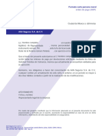 Formato Carta Persona Moral Orden de Pago (ODP)