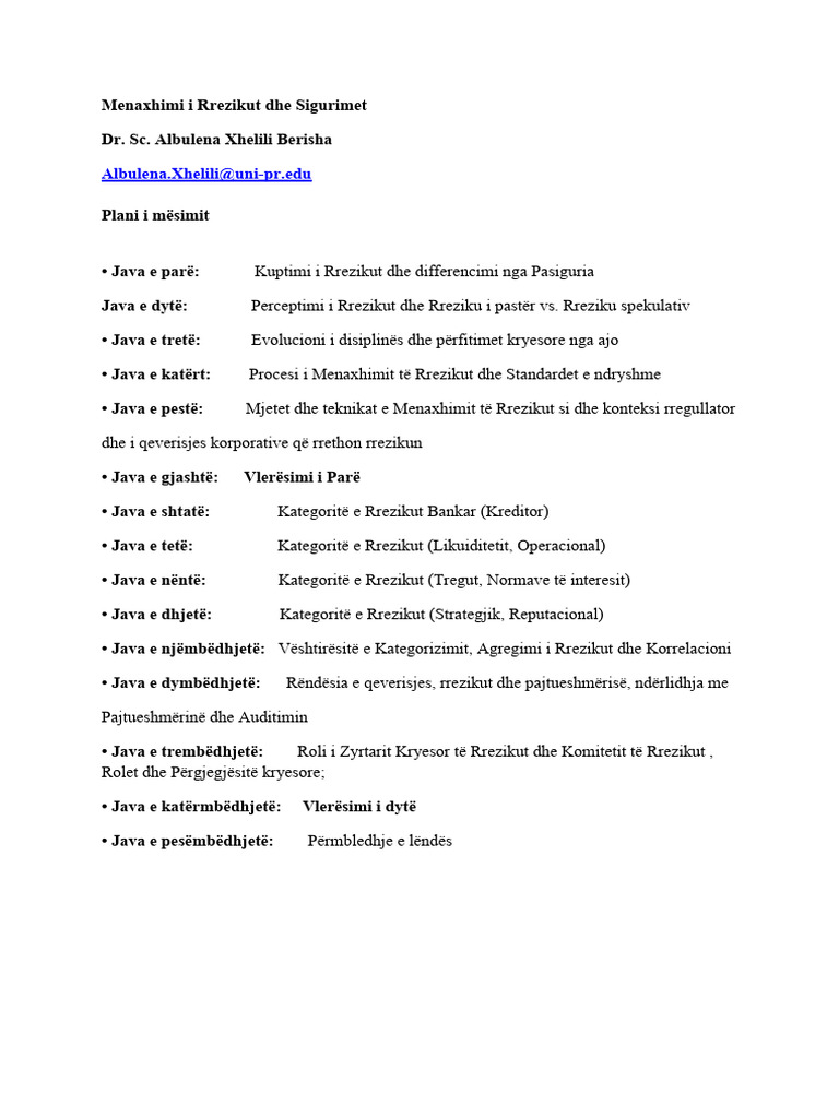 Pjesa 1 - Risku | PDF