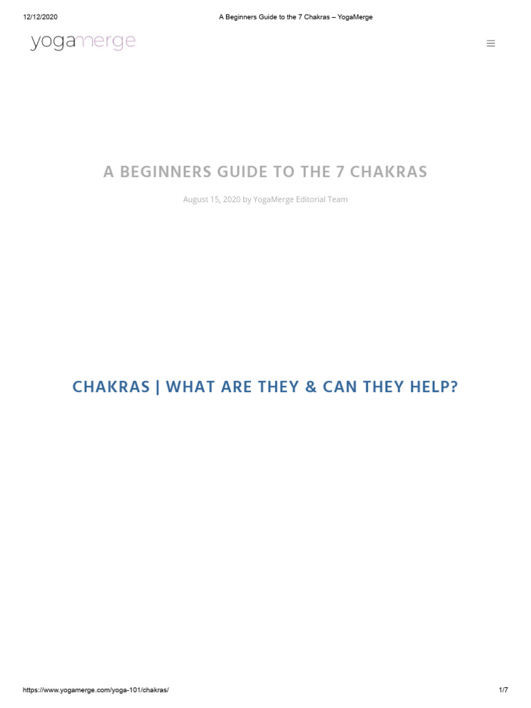 Beginner's Guide to 7 Chakras | PDF | Chakra | Yoga