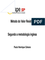 O Método Do Valor Residual Na Metodologia Inglesa Engº Paulo Henrique Martins Da Costa Câmara