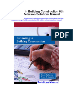 Instant Download Estimating in Building Construction 8th Edition Peterson Solutions Manual PDF Scribd