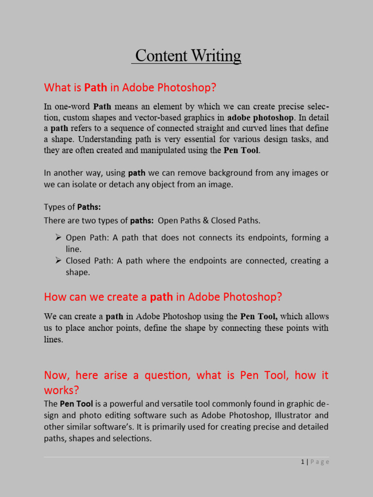What Is Path in Adobe Photoshop | PDF | Adobe Photoshop | Image Editing
