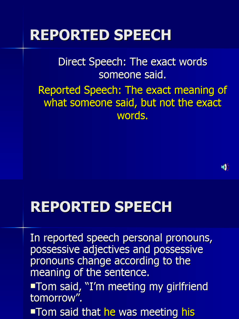 Reported Speech | Download Free PDF | Semantic Units | Linguistic ...