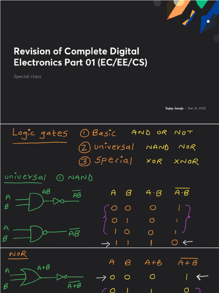 Revision of Complete Digital Electronics Part 01 ECEECS With Anno | PDF