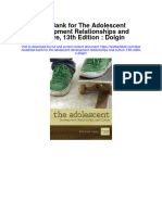 Instant Download Test Bank For The Adolescent Development Relationships and Culture 13th Edition Dolgin PDF Scribd