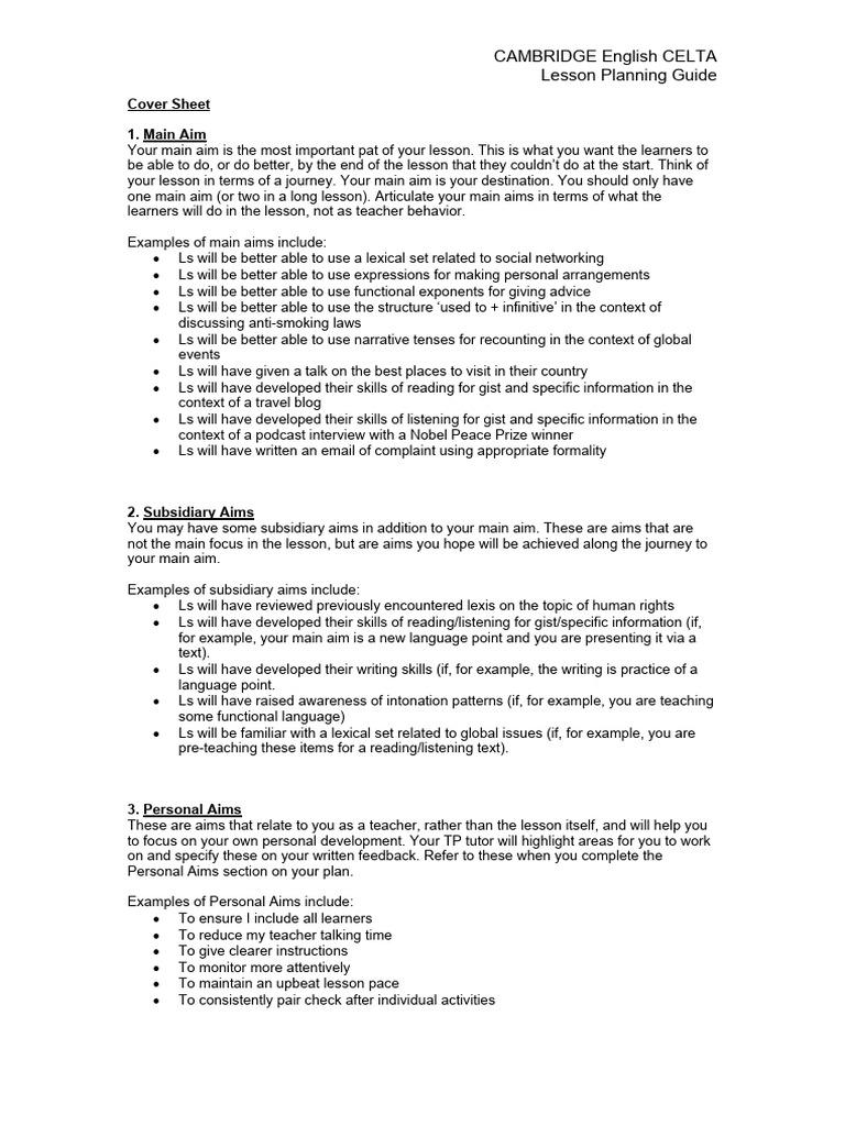 Lesson Plannin Guide | Download Free PDF | Lesson Plan | Learning