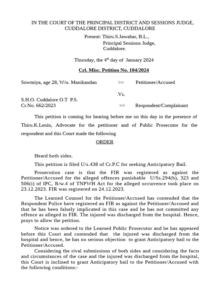 Judgement copy PDF Bail Prosecutor