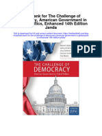 Instant Download Test Bank For The Challenge of Democracy American Government in Global Politics Enhanced 14th Edition Janda PDF Scribd