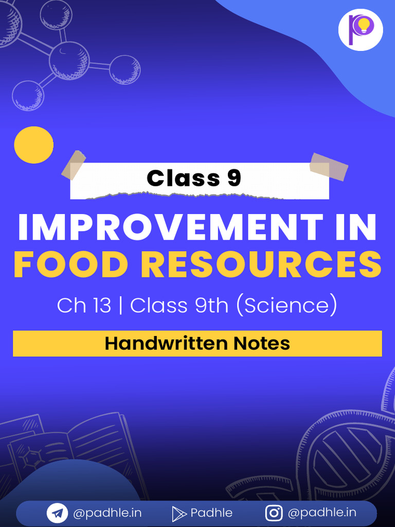 Improvement in Food Resources - Class 9 Notes Padhle | PDF