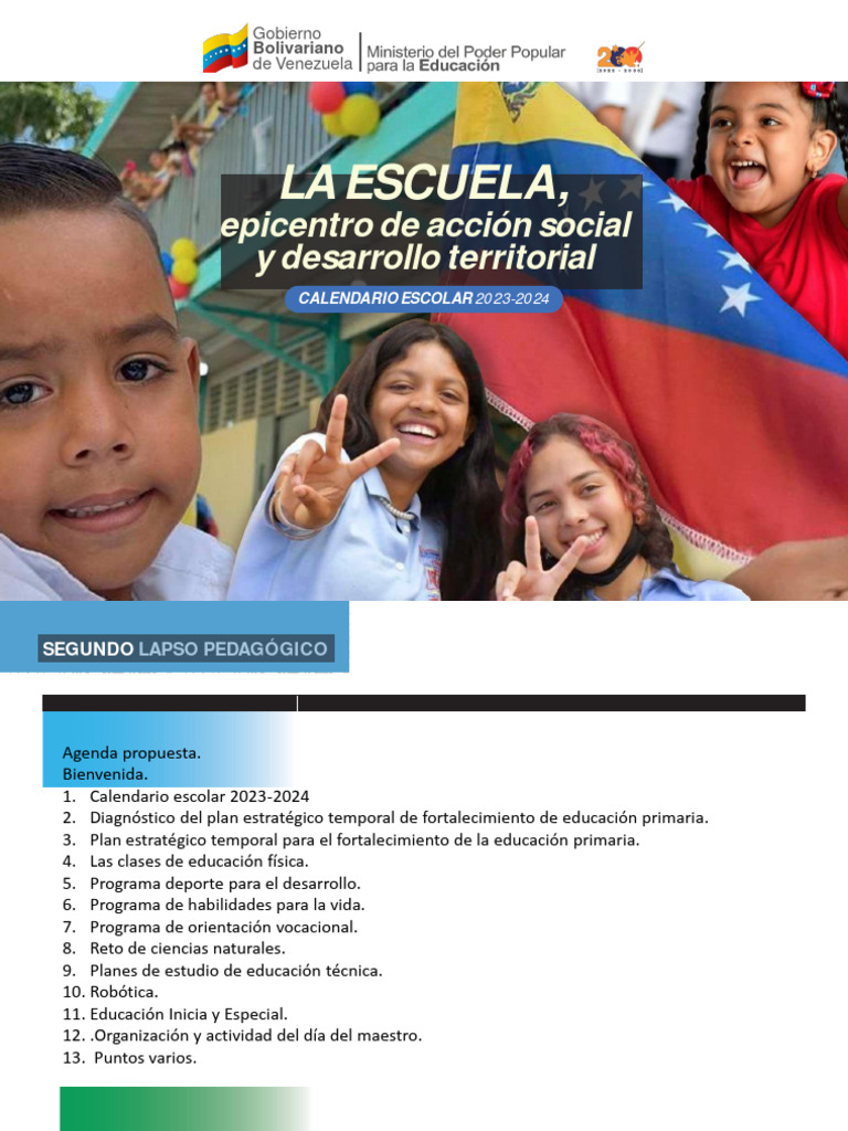 Calendario Escolar PDF Venezuela Inclusión (Educación)