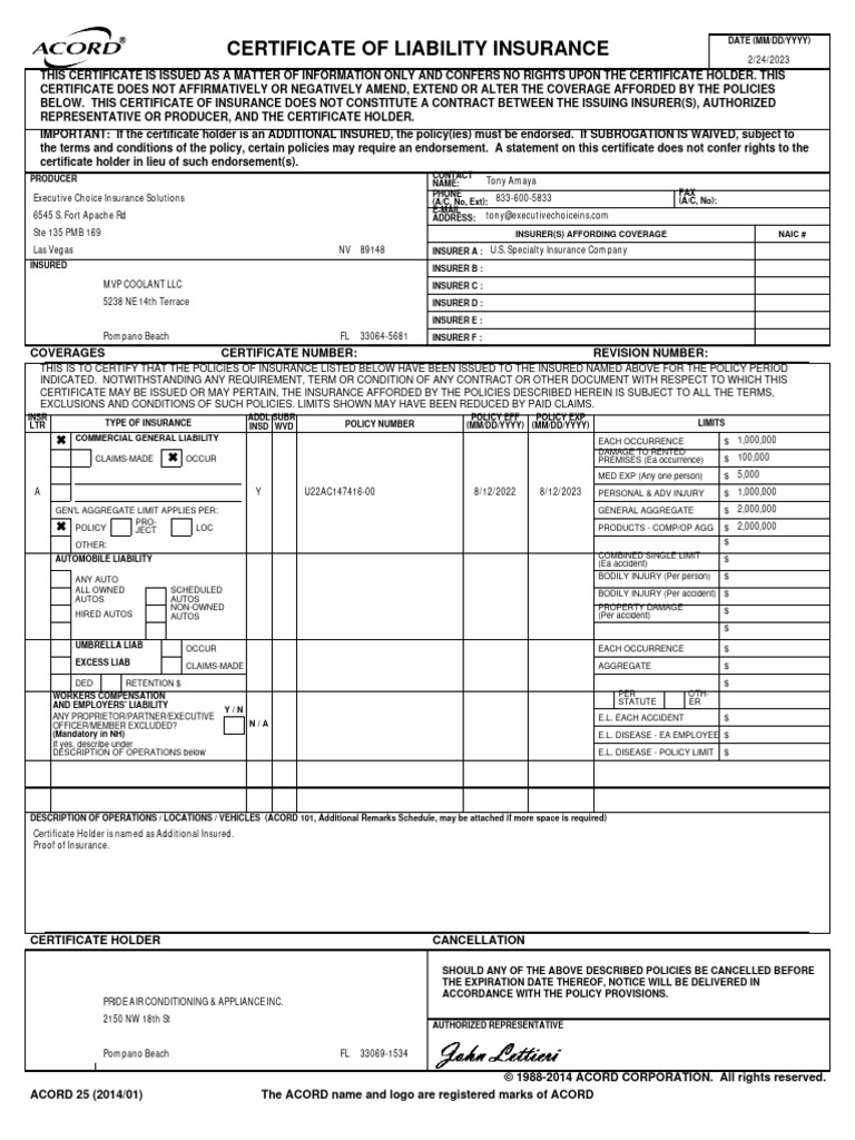 Certificate | PDF | Insurance | Business