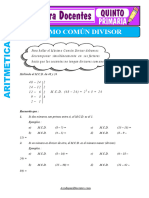 Maximo Comun Divisor para Quinto de Primaria