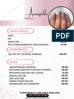 Tabela de Preços Manicure de Manicure A4 2