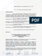 Ord. 045 2016. Prohibase La Comercialiacion de Pirotecnia