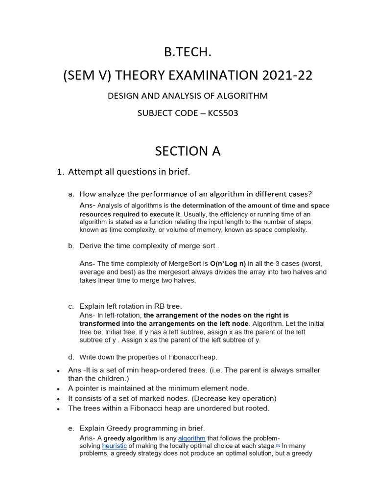 Daa kcs503 2021 22 aktu qpaper sol pdf discrete mathematics