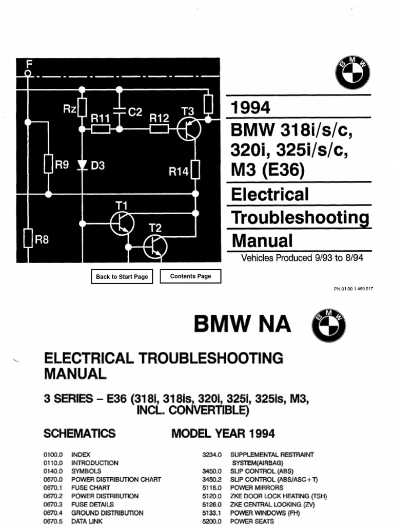 BMW E36 Electric Wiring Diagram | PDF