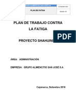 Plan de Fatiga Proyecto Shahuindo - Grupo San José