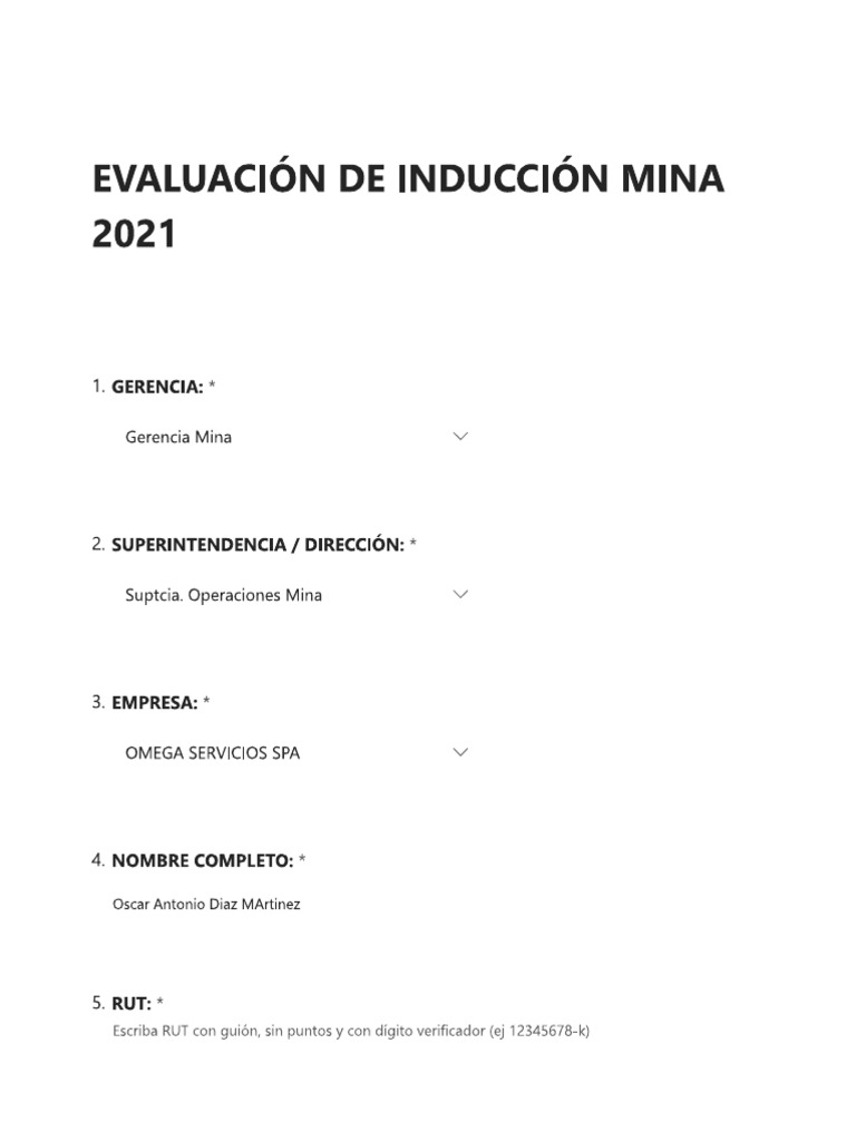 Induccion Mina RT | PDF