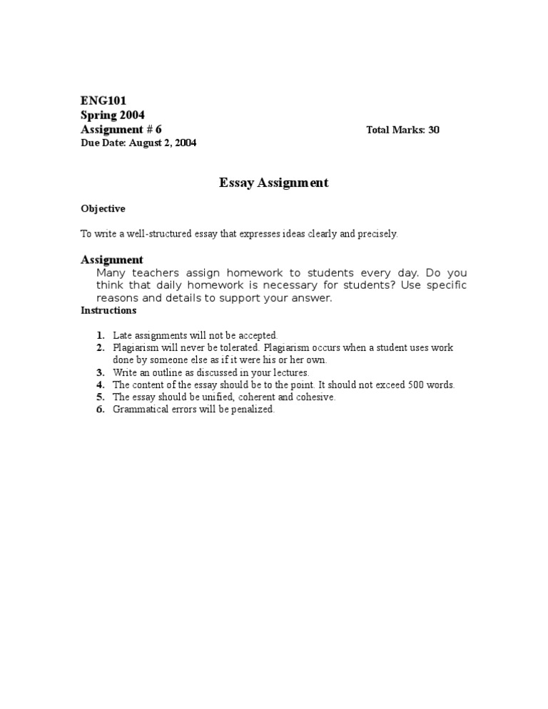 ENG101 Essay Assignment on Homework | PDF