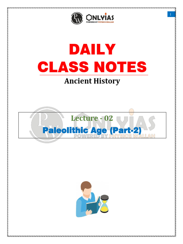 History 02 Daily Class Notes Pdf Paleolithic Stone Age