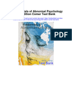 Instant Download Fundamentals of Abnormal Psychology 8th Edition Comer Test Bank PDF Scribd
