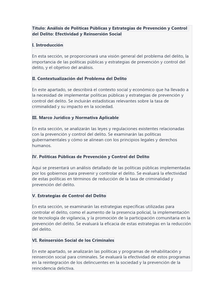 Efectividad de Políticas de Prevención Delito | PDF | Prevención del ...