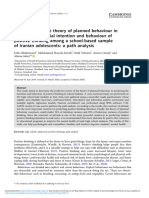 Assessment of The Theory of Planned Behaviour in Predicting Potential Intention and Behaviour of Positive Thinking Among A School-Based Sample of Iranian Adolescents A Path Analysis