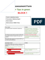 Assessment Form Reflection Report-Including Tips - Block 1 - 1