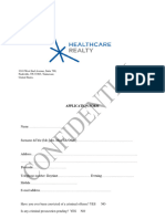 Healthcare Realty Vacancy Application Form