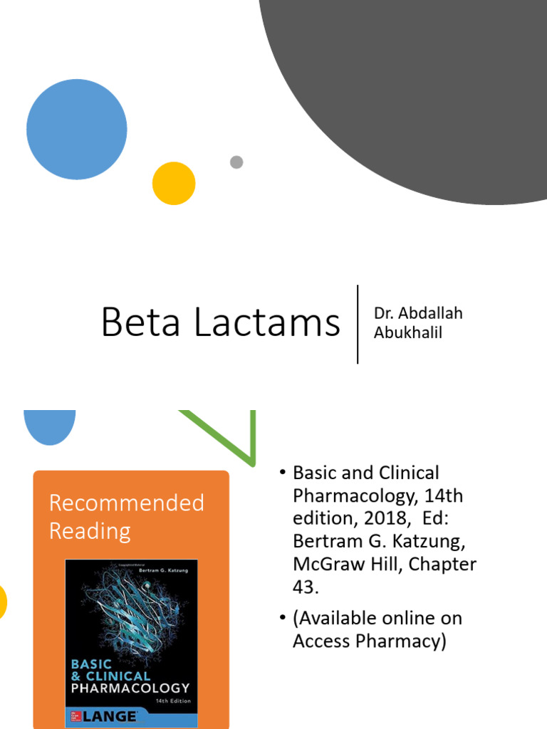 Beta Lactams Lecture | PDF | Beta Lactamase | Penicillin
