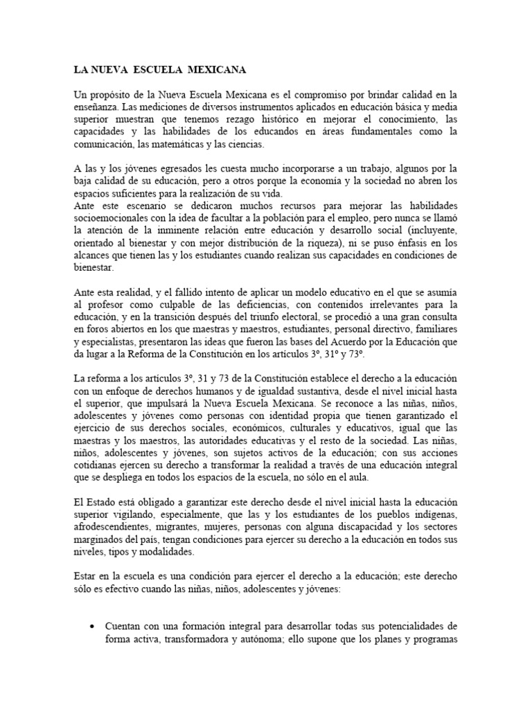 Acuerdos de la Nueva Escuela Mexicana | PDF | Evaluación | Maestros