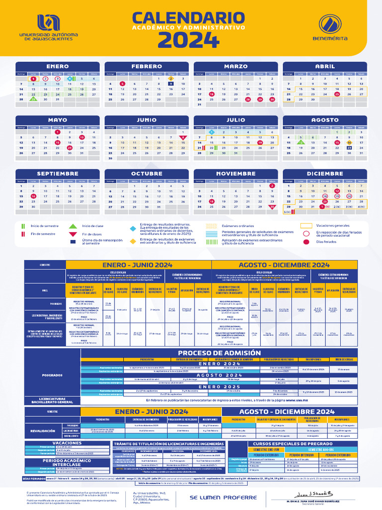 Calendario Academico Administrativo 2024 | PDF