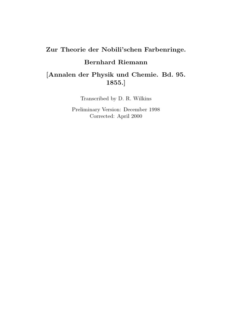 2.zur Theorie Der Nobili'Schen Farbenringe | PDF