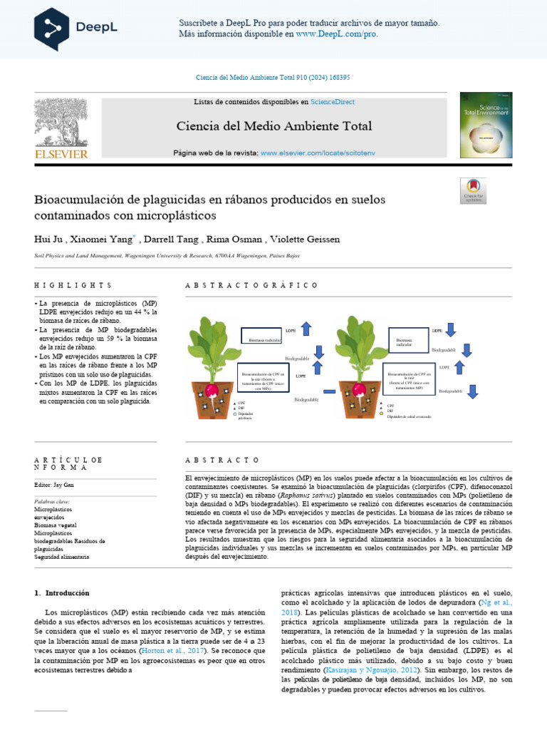 Pesticide Bioaccumulation in Radish Produced From Soil Contaminated