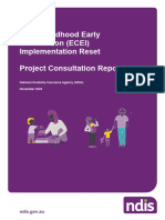 PB ECEI Implementation Reset - Project Consultation Report