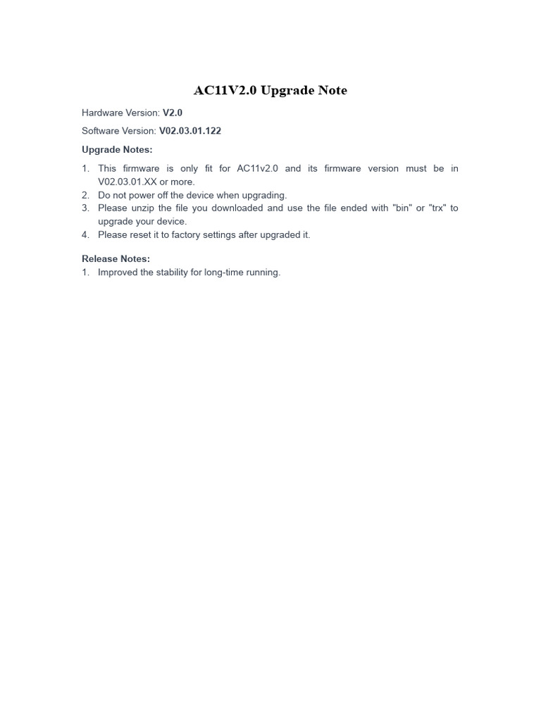 AC11v2.0 Firmware Upgrade Guide | PDF | Computers