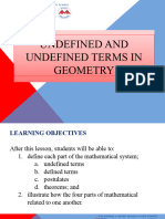 G8-Q3-Week - Lesson - Undefined and Undefined Terms in Geometry