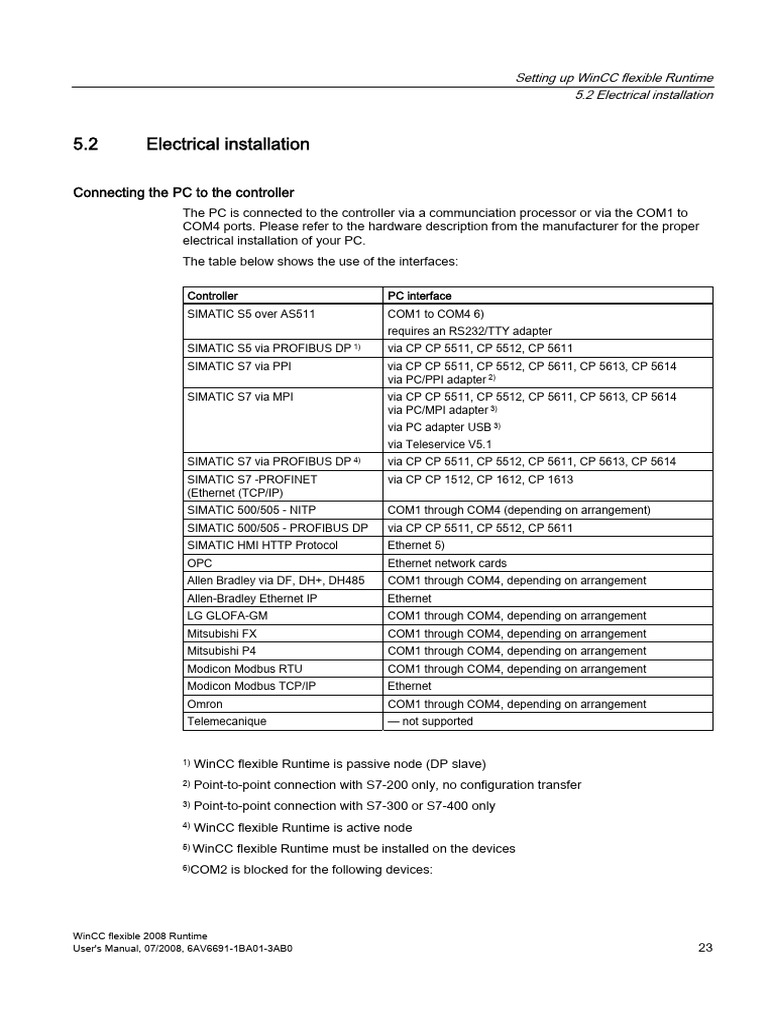 WinCC Flexible Runtime Setup Guide | PDF | Dos | Network Topology