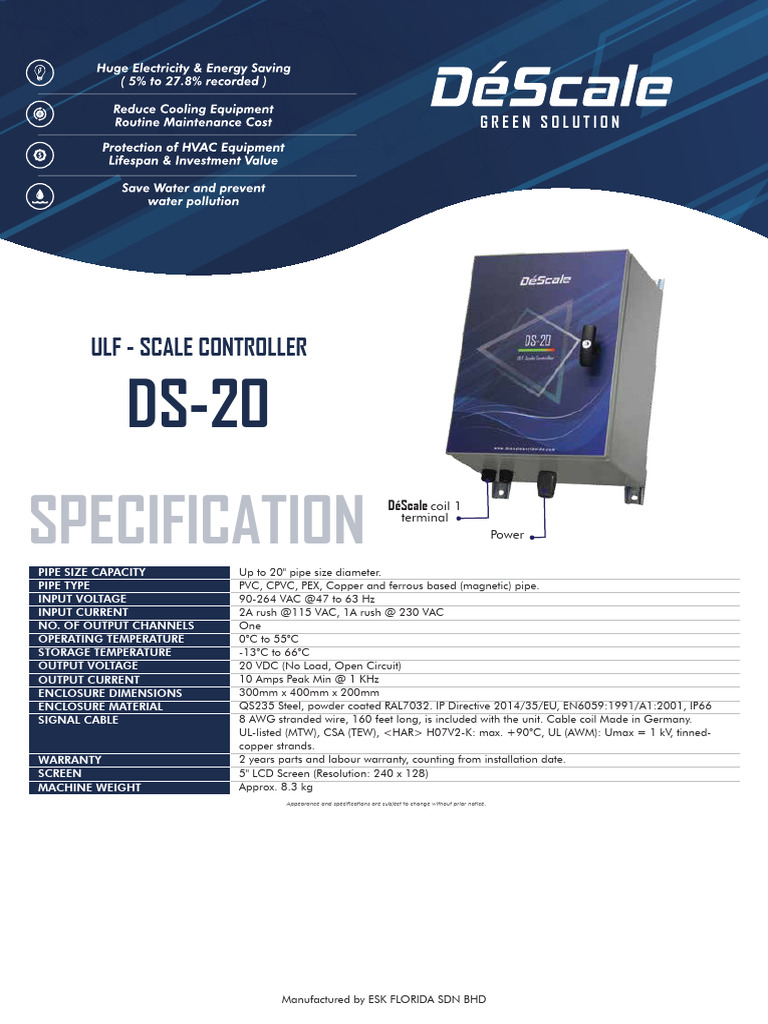 DS-20 Scale Controller Specifications | PDF | Science & Mathematics ...