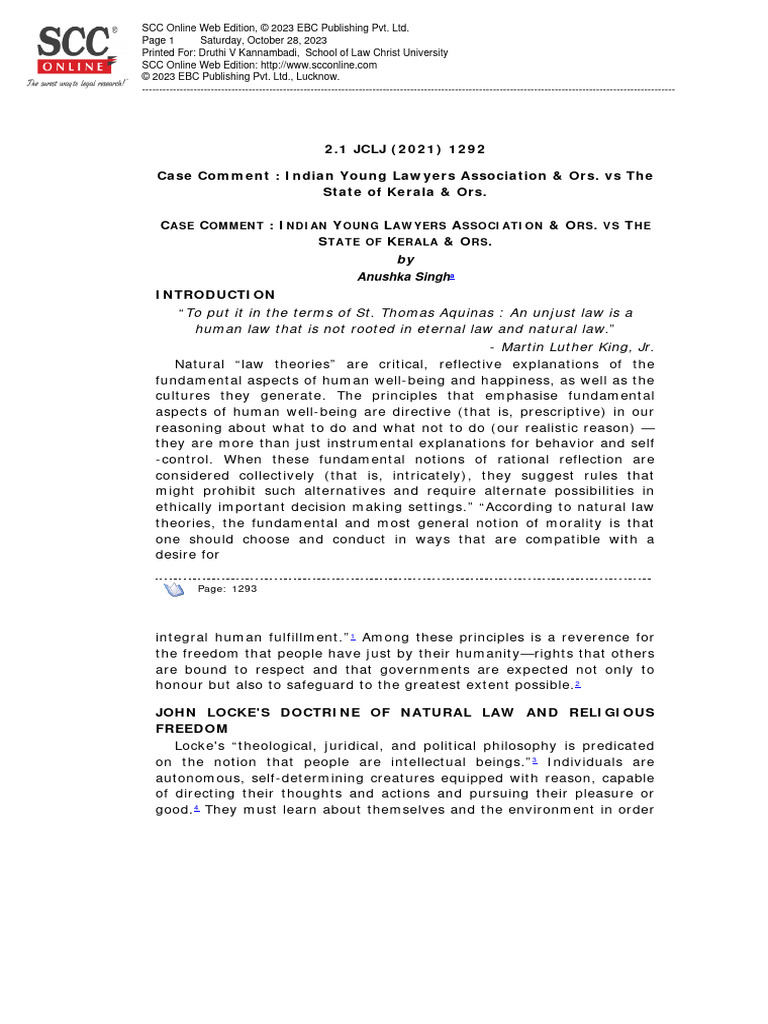 Sabrimala Case Comment | PDF | Supreme Court Of India | Sovereignty